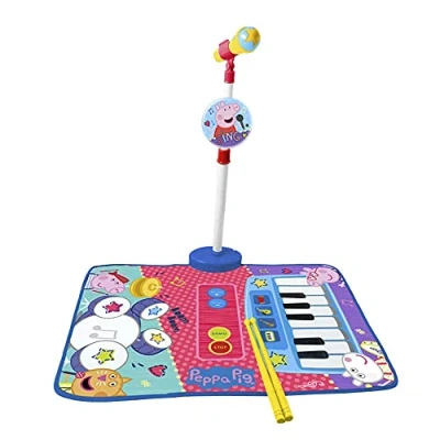 Image de REIG Inazuma Eleven Tapis Batterie et Piano Peppa Pig avec Micro Pied Baguettes, 698010, Multicolore