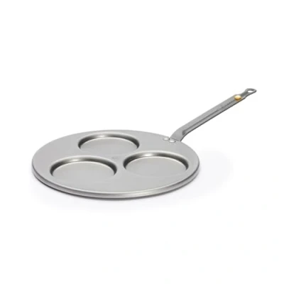 Image de De Buyer Poele triblinis en tôle d&#039;acier MINERAL B 27 cm 3 emp. Fabriquée France, Sans PFAS, Anti Adhérence Naturelle, Queue Rivetée et Finition à la Cire d&#039;Abeille, Tous Feux + Flash Four