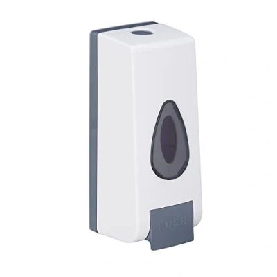 Image de Relaxdays Distributeur de Savon Mural, Rechargeable, 350 ML, Montage au Mur, Manuel, HLP 20 x 7,5 cm, Blanc
