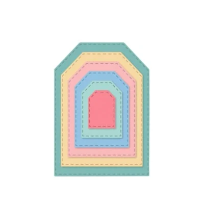 Image de Craftelier Set de mini matrices essentielles pour scrapbooking et travaux manuels Forme d&#039;étiquettes Dimensions approximatives : 2,70 x 2,00 cm à 9,50 6,70
