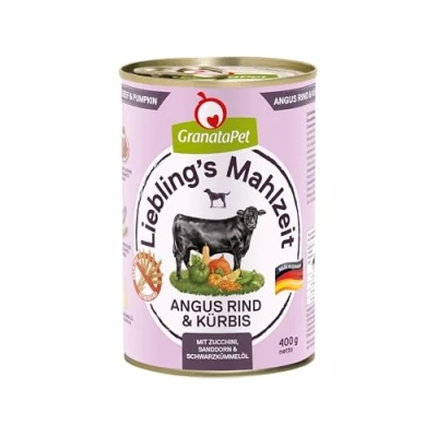Image de GranataPet Liebling&#039;s Repas Angus Boeuf &amp; Citrouille Nourriture Humide pour Chien sans céréales et Sucre Aliment Complet 6 x 400 g