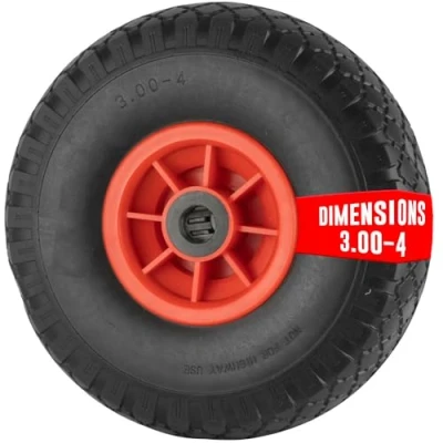 Image de Roue increvable 260 mm (3.00/4) avec axe central et alésage 20 pour diable chariot