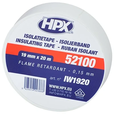 Image de Ruban PVC pour électricien HPX 19mmx20m Blanc Isolation électrique