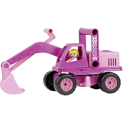 Image de Lena Prinzessinbagger Princesse de Hohenzollern Pelleteuse, véhicule Chantier d&#039;env. 35 cm, avec Bras Mobile et Figurine, Pelle à Sable pour Filles partir 2 Ans, Jouet en Rose, 4102