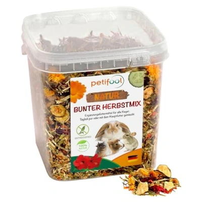 Image de petifool Aliments complémentaires pour rongeurs Mélange d&#039;automne coloré Nourriture Naturelle et Saine Lapins 650 g