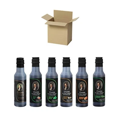 Image de Crème avec Vinaigre Balsamique de Modène IGP Saveurs Assorties Goût classique, Figue, Basilic, Truffe, Orange, Romarin carton 6 bouteilles 250 ml &quot;Il Conte&quot;