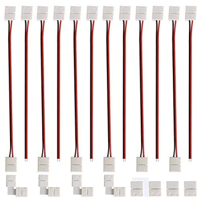 Image de GTIWUNG 3528 2835 2 pin Connecteur LED Bande Flexible Câble Adaptateur Jumper 8 mm, 12 x Bande, 4 Forme de L Raccord d&#039;angle, 8mm