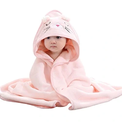 Image de heshi Bain Bebe Garcon Fille 80 X 80cm Serviette Capuche Bébé, Doux avec Gant Toilette Cadeau Naissance, Sortie