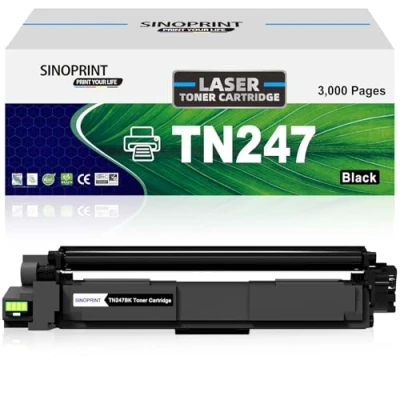 Image de Sinoprint Cartouche de Toner Rechange pour Brother TN247 TN 247 imprimantes HL L3210CW L3270CDW L3230CDW MFC L3730CDN L3770CDW L3750CDW L3710CW DCP L3550CDW L3510CDW TN243 243 (1 Noir)