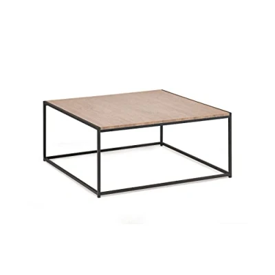 Image de Julian Bowen Table basse carrée Tribeca, effet chêne Sonoma/noir