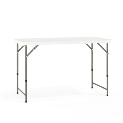 Image de Flash Meuble 61 cm W X 48&#039; l réglable en Hauteur Granit Plastique Blanc Table Pliante