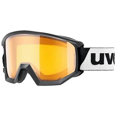 Image de uvex athletic LGL masque de ski pour hommes et femmes à contraste accentué champ vision élargi anti buée black/lasergold lite clear one size