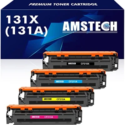 Image de 4 Pack 131X 131A Cartouche de Toner pour HP 131 CF210A CF210X CF211A CF212A CF213A Laserjet Pro 200 Color MFP M276nw M276n M251n M251nw M276 M251 Noir Cyan Jaune Magenta