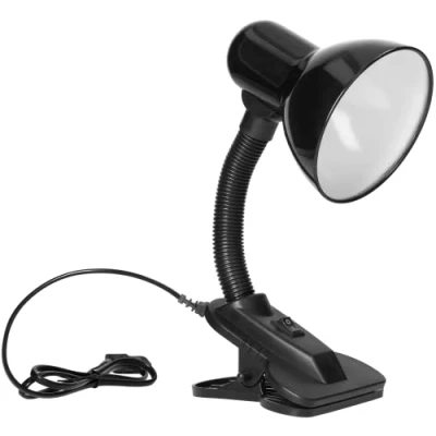 Image de Virone LATSA 40W Lampe de Lecture Lit E27 Avec Clip et Interrupteur Acier + Plastique Flexible ((le noir)