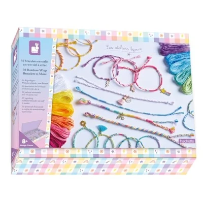 Image de Janod Kit Bracelets Arc En Ciel de Loisirs Créatifs Jeu pour Enfant Stimulant la Créativité Activité Manuelle Loisir Créatif 8 Ans et + J09134