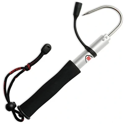 Image de Rapala Gaffe Téléscopique ProGuide Fishing Gaff Pêche en Aluminium Matériel de Léger Avec Protège Crochet Poignée Ergonomique 60cm Dépliée et 25cm Repliée Gris/Noir