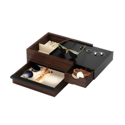 Image de Umbra Stowit Grande boîte à bijoux en bois noyer et noir