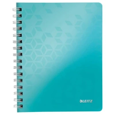 Image de Leitz, Cahier à spirales A5 PP ligné, 160 pages 80g/m², Leitz WOW, Menthe, 46390051