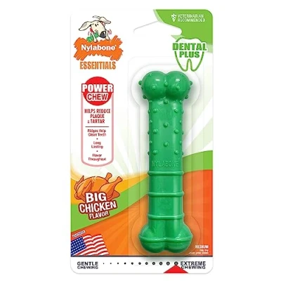 Image de Nylabone Power Chew Jouet à mâcher Dentaire texturé Poulet Taille M pour Chiens jusqu&#039;à 16 kg