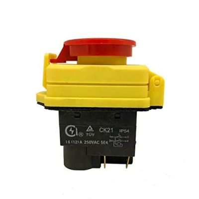 Image de GOZAR Commutateur 250V 16A CK21 Ip54 Nvr avec Le Panneau Imperméable À l&#039;eau Antipoussière De Pin D&#039;Arrêt d&#039;urgence 4
