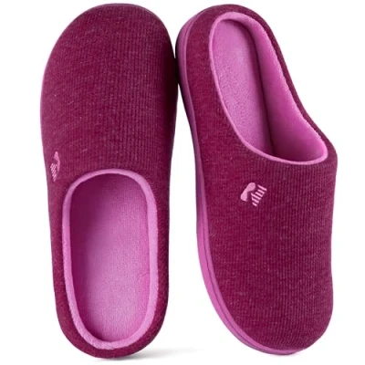 Image de RockDove Pantoufles originales en mousse à mémoire de forme bicolore pour femme, Carmin rosé, 37/38 EU