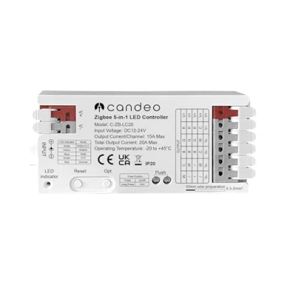 Image de Zigbee Contrôleur de bande LED Compatible avec Home Assistant, Hubitat, Philips Hue et autres concentrateurs 5 en 1 pour bandes RGBWW, RGBW, RGB, CCT couleur