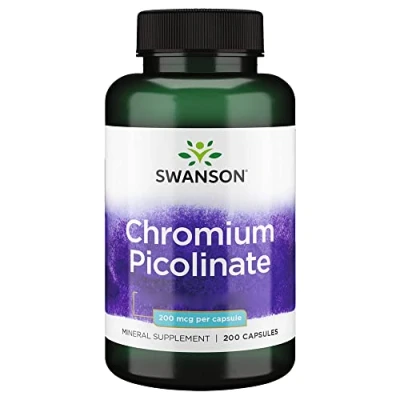 Image de Swanson, Chromium Picolinate (Picolinate de Chrome), 200mcg, Hautement Dosé, 200 Capsules, Sans Soja, Gluten, OGM