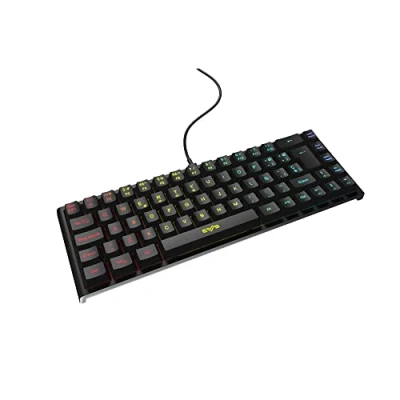 Image de Energy Sistem Gaming Keyboard ESG K4 KOMPACT RGB Clavier Gamer (69 Touches, Lumières RVB, Câble Amovible, Membrane) Noir
