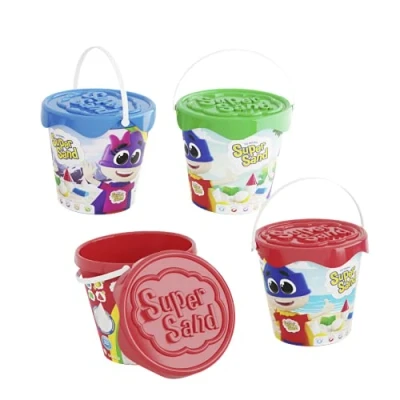 Image de Goliath Super Sand Bucket Sable Magique en Seau Comme de la Pâte à Modeler Doux au Toucher Ne Sèche Pas A Jouer Seul ou entre Amis Loisir Créatif dès 3 Ans