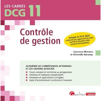 Image de DCG 11 Contrôle de gestion: Intègre le PCG 2025 conforme aux règlements l&#039;ANC (arrêté 26 décembre 2023 portant homologation