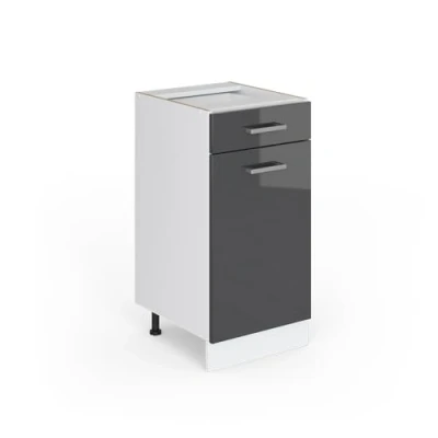 Image de Vicco Meuble Bas Universel R Line, Anthracite Haute Brillance/Blanc, 40 cm avec tiroir, sans Plan de Travail