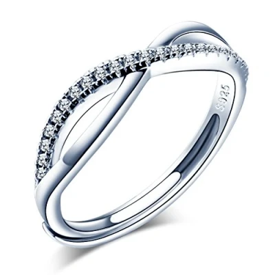 Image de Unendlich U bague ajustable en Argent 925 pour femme, réglable orné zircon, de mariage femme