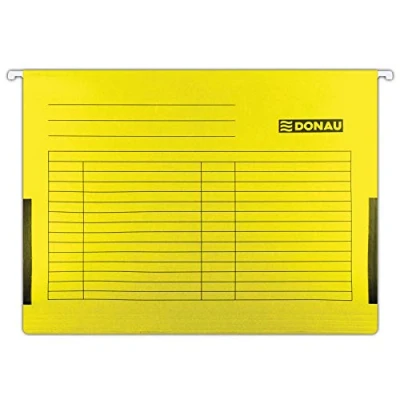 Image de DONAU 7420905 11 Lot de 5 dossiers suspendus en carton recyclé 230 g/m² pour format A4 Jaune