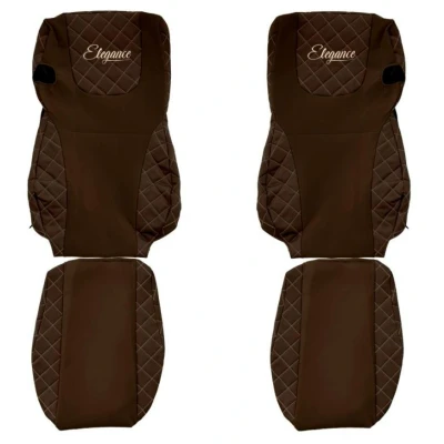 Image de F CORE Elegance Q FX07 BROWN Couverture de siège marron Textile, Similicuir