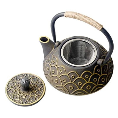 Image de HwaGui Théière en Fonte Japonaise avec Filtre Acier Inoxydable qui Permet d&#039;infuser Thé Noir 800ml