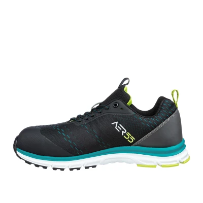 Image de ALBATROS AER55 Impulse Low Chaussures de sécurité S1P ESD HRO SRC avec embout en fibre verre Protection anti perforation sans métal Antidérapant Résistant à la chaleur Unisexe, noir/bleu, 44 EU