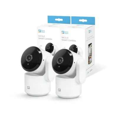 Image de Garza 5 Pack 2 Caméra de Surveillance WiFi IP Intelligente Intérieure 360º 2,4 GHz, 1080p, Vision Nocturne, Détection Mouvement, Mode Confidentialité, Télécommande Via App
