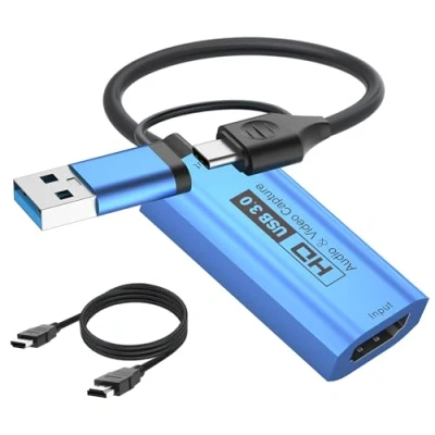 Image de YCE Carte d&#039;acquisition vidéo de Capture 4K HDMI vers USB 3.0/USB C,Capture 1080P 60FPS pour Les Jeux,Le Streaming,l&#039;enseignement,la vidéoconférence