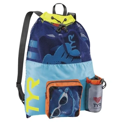 Image de Tyr Big Mesh Mummy Sac de sport Mixte Adulte, Bleu/Jaune, 20 L