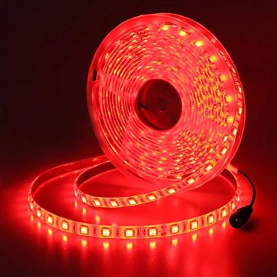 Image de JOYLIT 24V Ruban à LED Rouge 620 625nm, 5 Mètres Flexible 300 LEDs 5050 SMD IP65 Étanche Bande