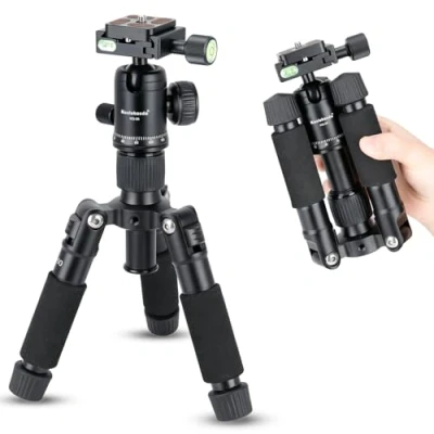 Image de Koolehaoda Mini trépied Portable en Alliage d&#039;aluminium Hauteur 51 cm avec rotule 360 ​​degrés et Sac pour Appareil Photo Reflex numérique, caméscope vidéo. Charge jusqu&#039;à 5 kg (H 50)