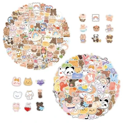 Image de CHROMACRAFT 200 Autocollants Ours Mignons, Graffitis De Dessins Animés, pour Enfants, Peuvent Être Utilisés Décorer des Cahiers, Bouteilles d&#039;eau Et Valises