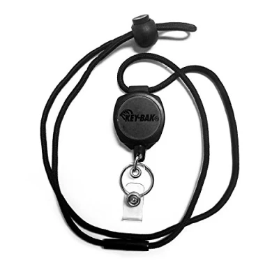 Image de KEY BAK Sidekick 0KB1 0A44 Enrouleur de badge rétractable et porte clés avec transparent sans torsion sur cordon rétractable, numéro modèle :