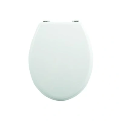 Image de MSV Abattant WC MDF Blanc Charnières Zinc