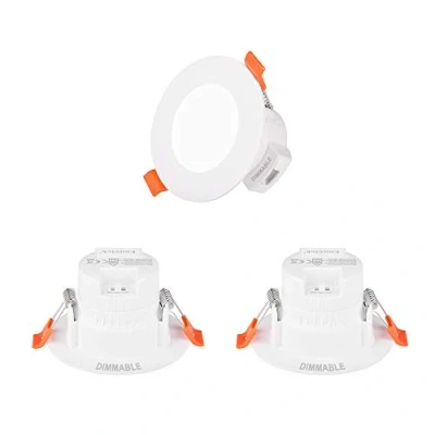 Image de ENUOTEK Petit Lampes Spots de Plafond a Encastrer LED Encastrable Dimmable 5W IP44 pour Salle Bain Cuisine Blanc Chaud Froid Ajustable Trou Diamètre 65 80MM Lot 3