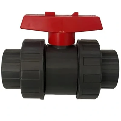 Image de Valve sphérique PVC filetée 32 mm. Clé de passage haute qualité utilisée dans les tuyaux en polystyrène et mm 1&quot;.