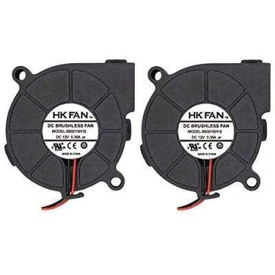 Image de Lot de 2 ventilateurs refroidissement 50 mm x 15 5015 12 V CC sans balais avec broches terminal UL TUV