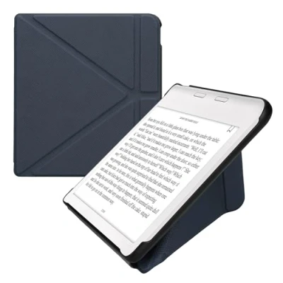 Image de kwmobile Étui Compatible avec Kobo Libra Colour Coque à Rabat magnétique Tablette eReader Similicuir Bleu foncé