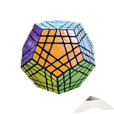 Image de HappyToy Shengshou Megaminx Dodecahedron 5x5x12 Noir Couleur Vitesse Cube Puzzle Magic Speed Twist Toy + Un trépied personnalisé