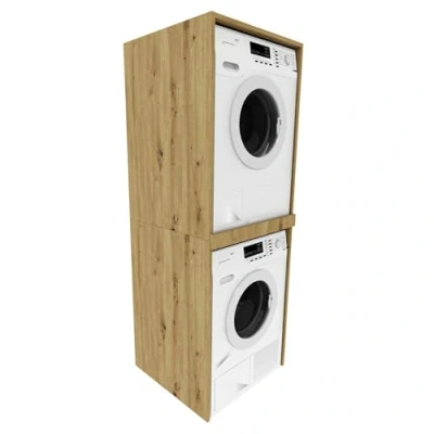 Image de Armoire pour machine à laver 66 x 180 51,2 cm (l H P) colonne et sèche linge Tour de lavage Étagère buanderie salle